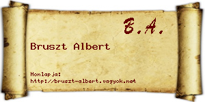 Bruszt Albert névjegykártya
