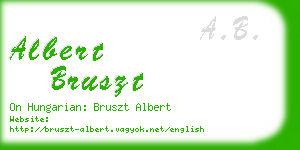 albert bruszt business card